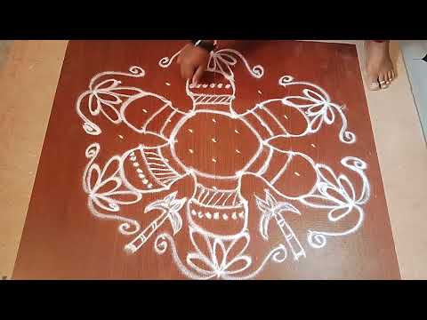 3 sankranthi special rangoli design #sankranthihabbba#pongal#viral#tranding#rangoli#muggulu#easy