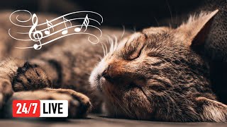 🔴 Relaxing Music for Cats (LIVE 24/7) Peaceful Piano Music with Cat Purring Sounds