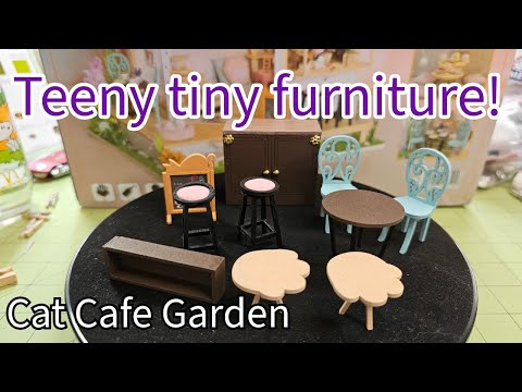 Cat Cafe Garden, all the furniture! #miniature #dollhouse #cutecat