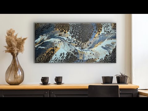 Gorgeous! Black Base Pearl Cell Dutch Pour | Abstract Acrylic Pouring Fluid Art Tutorial w/ Recipes