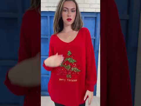 Sequin Christmas Tree Knit Jumper!  Festive & Cozy Style