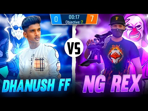 👑DHANUSH FF GAMER  VS 🔥NG REX | 1 VS 1 | Challenge Match❤️‍🔥| Free Fire in Telugu #dfg #freefire