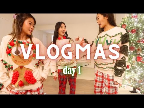 VLOGMAS DAY 1 | Ugly sweater competition, tree lighting & holiday vibes!