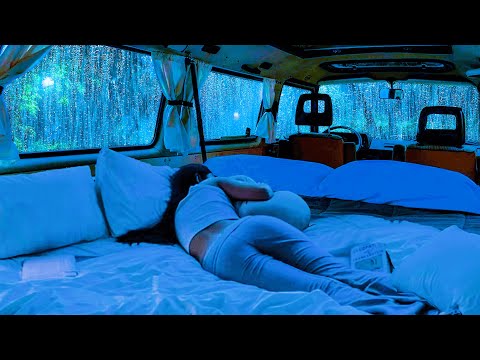 Relax Your Mind To Instant Deep Sleep With Sounds Rain & Thunder on Window Cozy Car at Night