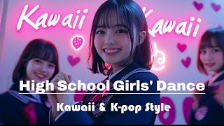 High school girls dance Kawaii & K-pop style