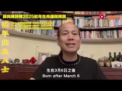 【豬】2025乙巳年生肖運程｜蘇民峰師傅預測2025蛇年十二生肖運勢｜2025犯太歲、人緣運、財運、事業運、姻緣運生肖詳講 #玄宇宙