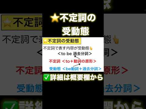 【高校英語 ざっくり！文法概要編】第46回 不定詞の受動態