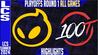 DIG vs 100 Highlights ALL GAMES | LCS Playoffs Summer 2024 Round 1 Upper | Dignitas vs 100 Thieves