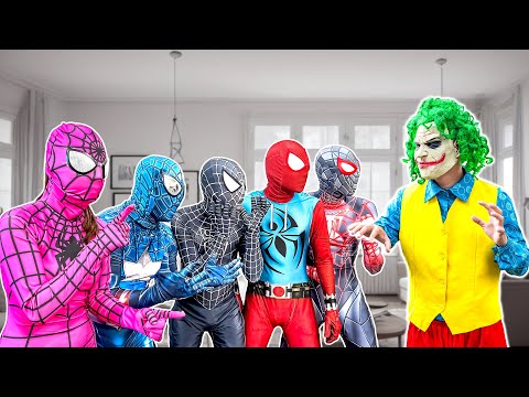 What If 5 SPIDER-MAN & JOKER in 1 HOUSE | Is Joker a bad guy or a Good guy