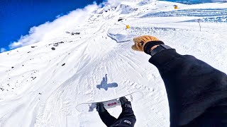 POV: Snowboarding fast and riding park 🔥