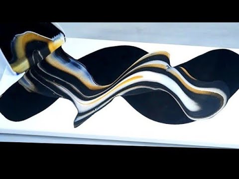 METALLIC Paint Pouring with a Dustpan / EASY Fluid Art Techniques for Beginners (391)