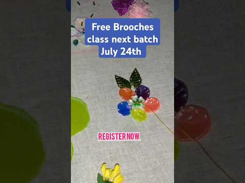 Free Brooches class | To register whatsapp 8667031010