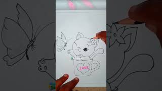 Easy and simple cute cat drawing for beginners || Simple drawing for beginners