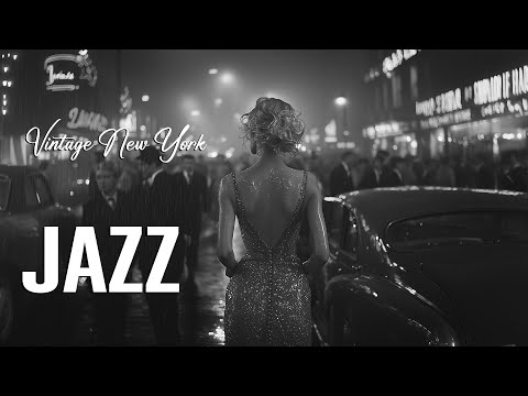 Swing Jazz Nights 🎷 Strolling Rainy Streets & Classic Cars | Vintage New York 1930s-1940s Elegance