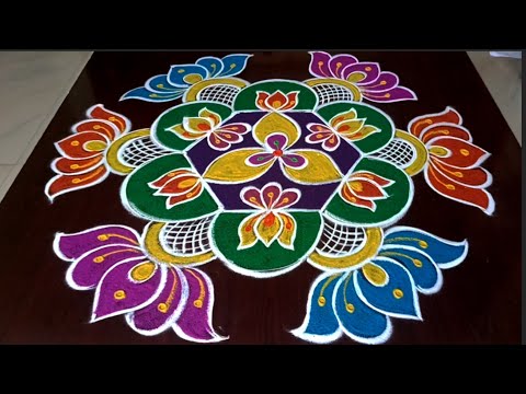 Sankranti chukkala muggulu 🦚beautiful 5 dots sankranti rangoli#sankranthi #festival#rangoli#muggulu