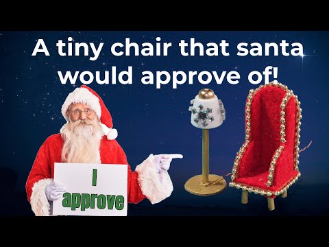 DIY miniature holiday chair and floor lamp fit for Santa! 💺🛋️🎅#shorts  #miniature #dollhouse