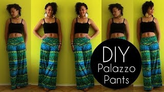 DIY PALAZZO PANTS IN 20MIN | NO SEWING PATTERN | DIY CLOTHES LIFE HACKS