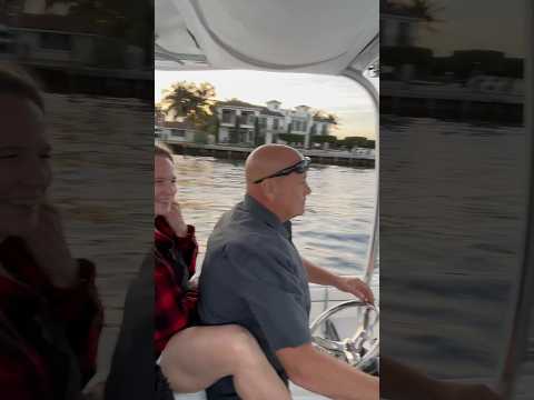 With friends in Pompano Beach on boat cruising the intracoastal waterway #pompano #pompanobeach