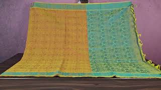 Dual tone of red and yellowish green Coimbatore cotton saree SS4782 #coimbatorecotton