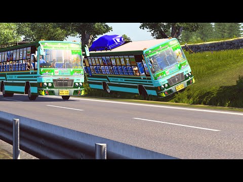 Tamilnadu TNSTC Bus driver Extreme Overtake in Narrow Road | TNSTC vs TNSTC buses Chasing Each other