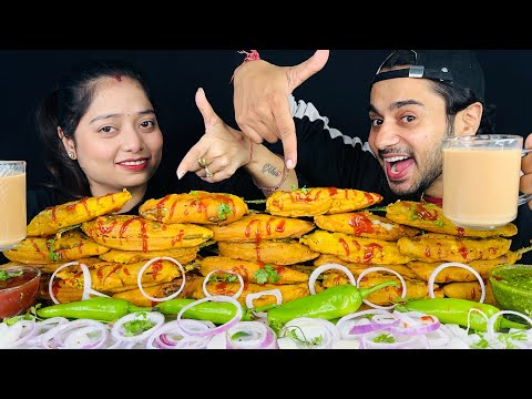 Spicy Mirchi Pakoda/Mirchi Bhaji Eating Challenge | Indian Street Food | Chilli Pakoda Challenge