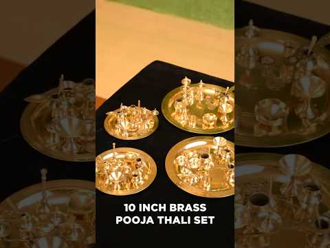 10 inch Brass Pooja Thali Set