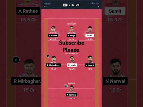 UP vs JAI Kabbadi Dream11 Prediction, Dream11 Team Of Today Match Kabbadi | #kabaddi