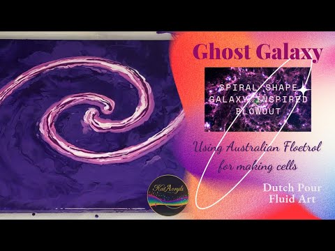 {19} Spiral shape galaxy inspired blowout ~ using Aussie Floetrol in Acrylic Dutch Pour~Fluid Art🌌🪐🌌