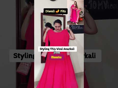 Styling Viral Anarkali from Meesho| Diwali Fits-Day 4 #shorts #festiveoutfit #meesho #fashiontrends