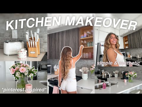 aesthetic kitchen makeover ♡ decorate & organize my new kitchen *pinterest inspired*