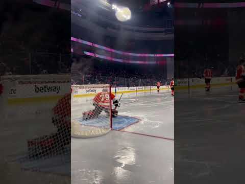 Carter Hart RVH Warmup Goalie Skating Drills by @reissmode #goaliecoaches #carterhart #nhl #goalies