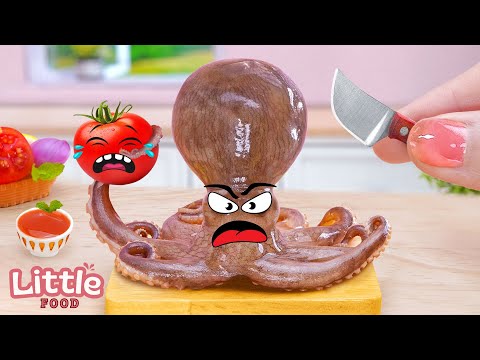 Seafood Recipe 🍤 | Delicious Baby Octopus in Tomato Sauce 🍅 | Little Food