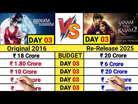 Sanam Teri kasam Re-Release Day 03 vs Sanam Teri kasam 2016 Day 03 Box Office Collection Comparison