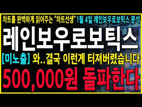 [레인보우로보틱스 주가 전망] "긴급" 50만원 돌파시그널발생 주도주의 올라타면 기회는 언제든지 나옵니다. 반드시 "이 가격"에 쓸어담을 준비하셔야 합니다! #레인보우로보틱스