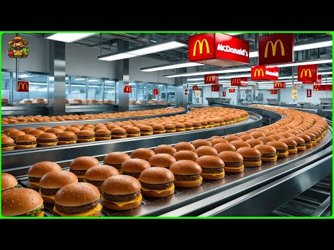 Hamburger Mega Factory: How it's made in mega Factory with Food Processing Technology