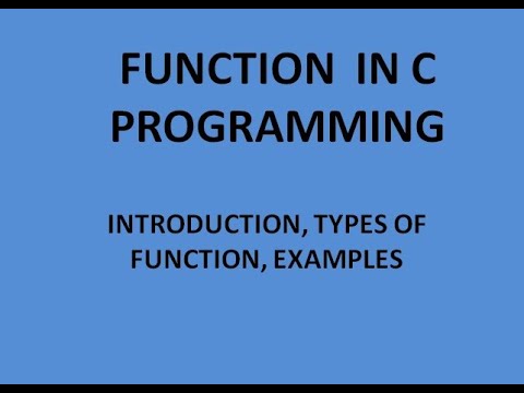 Function - Lecture 1 - Introduction, types of function in C Programming. #function #hindi #types