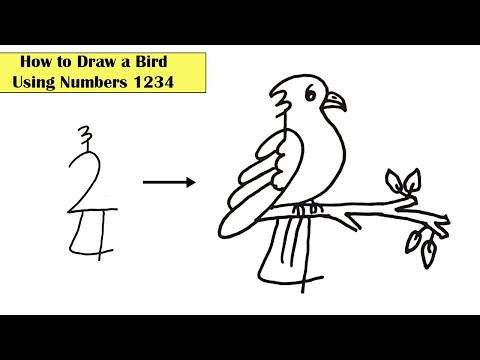 Simple drawing l l How to draw a Bird using numbers 1234 l l Step by Step easy drawing