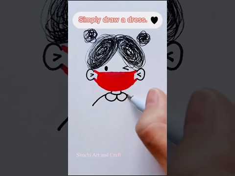 How to draw a girl with mask #youtubeshorts #shorts #shortvideo #creative