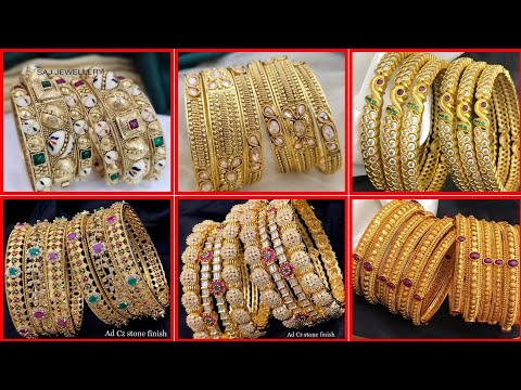 Shop Now: 6-Piece Gold Bridal Bangle Sets - South Indian Designs (SS Style Corner,,,2024)*",,