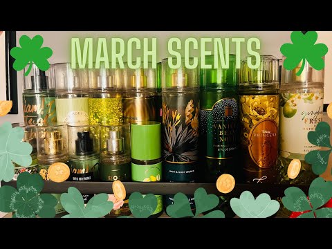 MARCH ☘️ SCENTS | ALL GREEN BATH & BODY WORKS MISTS | SHOP MY STASH | UPDATED FRAGRANCE WALL