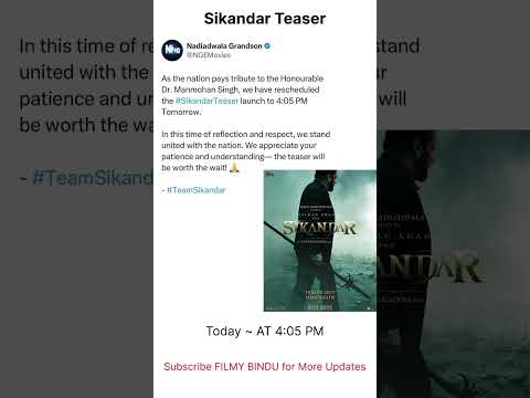 Sikandar Teaser Postponed | New Release date & Time #Salman#Rashmika#Sikandar #ARMurugadoss #EID2025