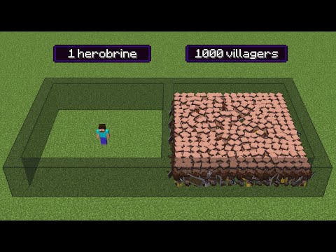 1000 villagers vs 1 herobrine (but villagers can attack)