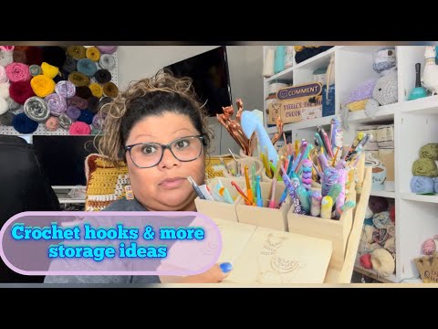 Crochet hooks & more storage ideas storageI  3 different ways #crochet #orgaorganized #dollartree