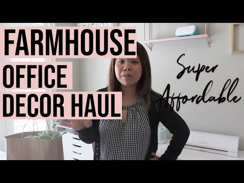 FARMHOUSE OFFICE DECOR HAUL - Affordable Inexpensive Decor for Your Office and Craft Space