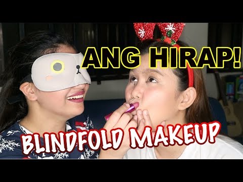 BLINDFOLDED MAKEUP (Christmas Challenge #7 ) | Miss Menchie