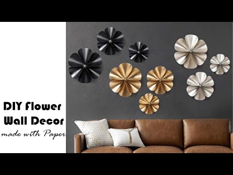 DIY Flower Wall Decoration made with Paper l l Easy Wall decoration ideas