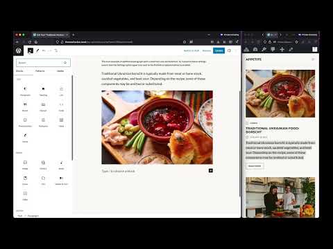 Appetite theme: Step 8 - Create new post in WordPress