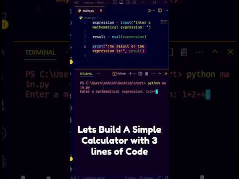 Eval Function in python | Build a simple calculator in just 3 lines #shorts #python