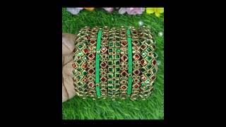 Silk thread bangles#kundanstone# bridal set# bangles making materials #wedding